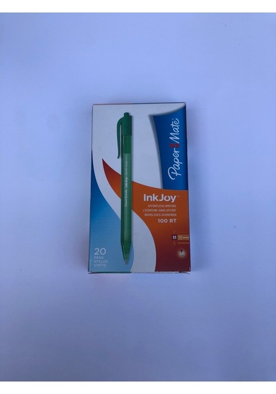 Papermate 100 Rt Ulv Üstten Basmalı Kalem Yeşil 20 Li S0957060 20 Adet 1 Paket Çok Renkli
