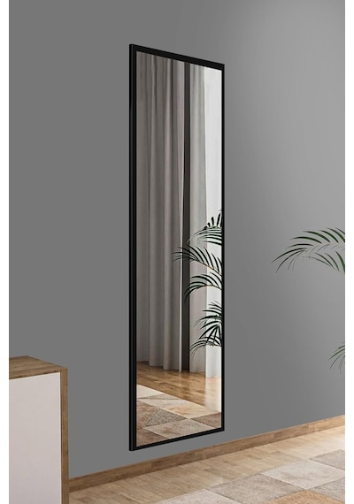 Siyah Düz Dekoratif Boy Duvar Aynası,siyah 40x120 Diğer
