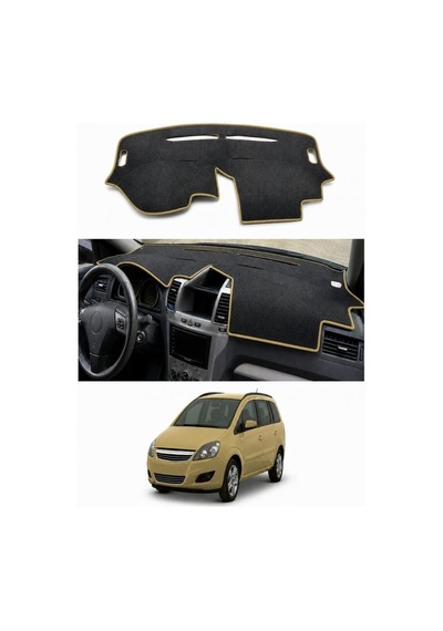 Opel - Zafira B 2005-2014 Uyumlu Torpido Koruma Kılıfı - Taba Şeritli