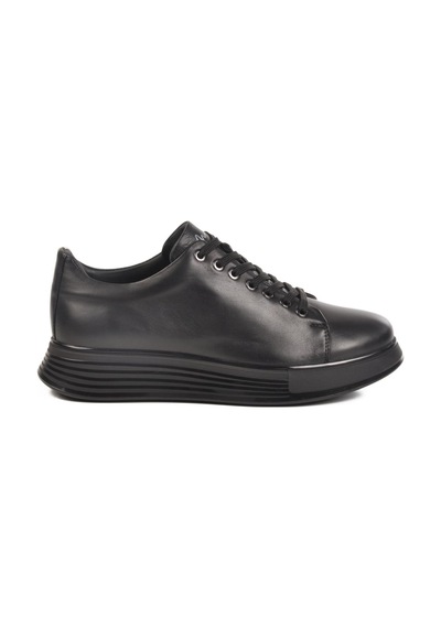 Marcomen 152-21032 M Anatomik Taban Siyah-siyah Hakiki Deri Erkek Sneaker Siyah