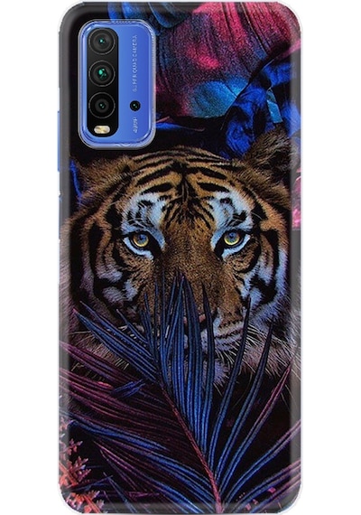 Xiaomi Redmi 9T Kılıf Desenli Flowers Tiger 1319