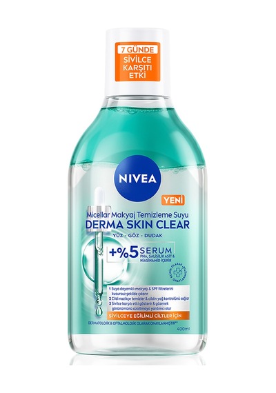 Nivea Yüz Bakım Derma Skin Clear Micellar Makyaj Temizleme Suyu 400 Ml