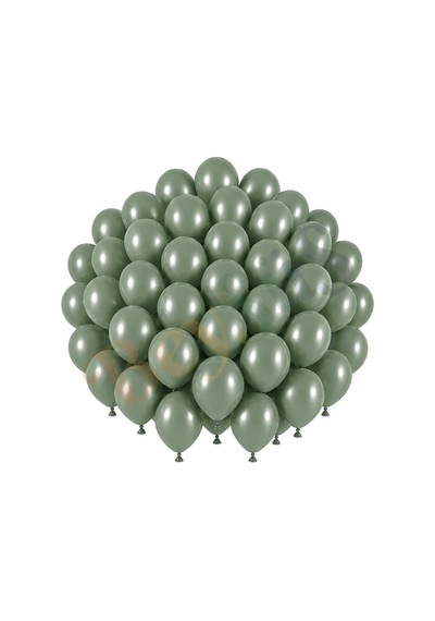 Okaliptus Renk Lateks Retro Balon 30 Cm - 50 Adet Yeşil