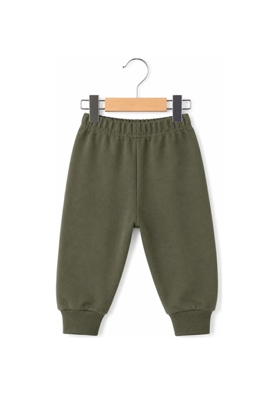 H&c Coolboy H&c %100 Pamuk Penye Bebek Tek Alt Pantalon 0-36 Ay haki