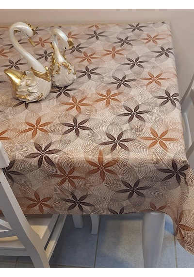 Elyaflı Pvc Muşamba - Desenli Silinebilir Masa Örtüsü Gri Mrl110 140 X 240