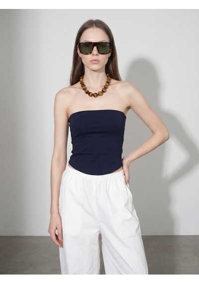 Dilvin 21218 Straplez Top-k.lacivert