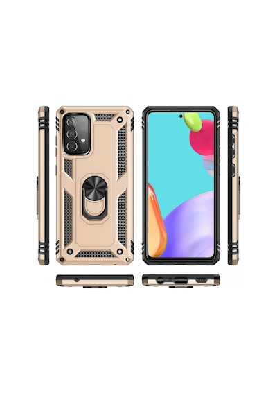 Newface - 838 - Samsung Galaxy A33 5g Kılıf Sofya Yüzüklü Silikon Kapak - Edntrend - - Gold