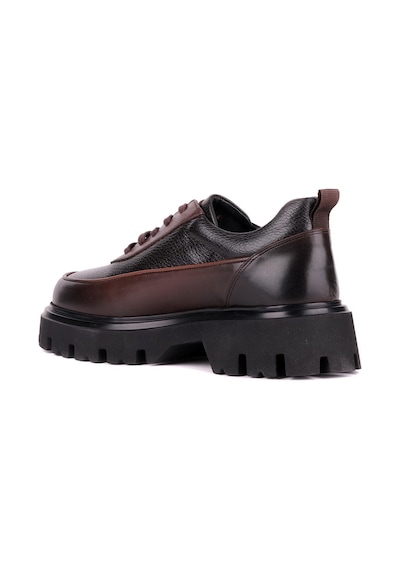 Shoetyle - Kahverengi Hakiki Deri Bağcıklı Erkek Günlük Ayakkabı 115-k534-1324 Kahve Rengi