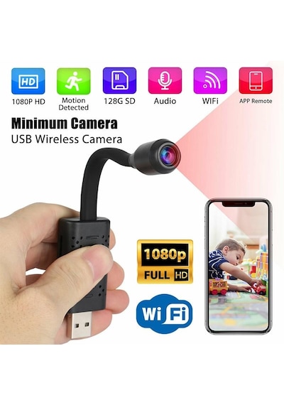 V380 Mini Wifi Usb Güvenlik Kamerası Esnek Tasarım