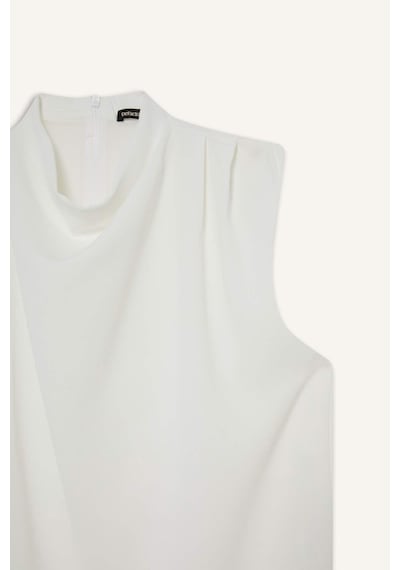 Defacto Regular Fit Balıkçı Yaka Krep Kolsuz Bluz F9149ax25wnwt84 Beyaz