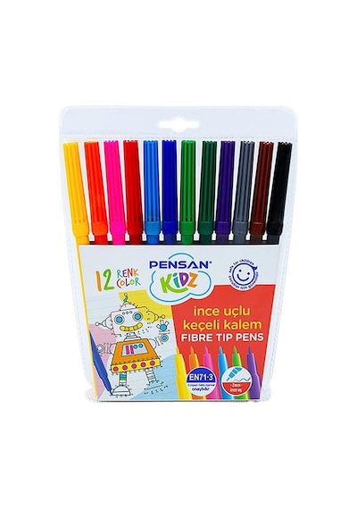 Pensan Kidz Keçeli Kalem İnce Uçlu 12 Renk 5000