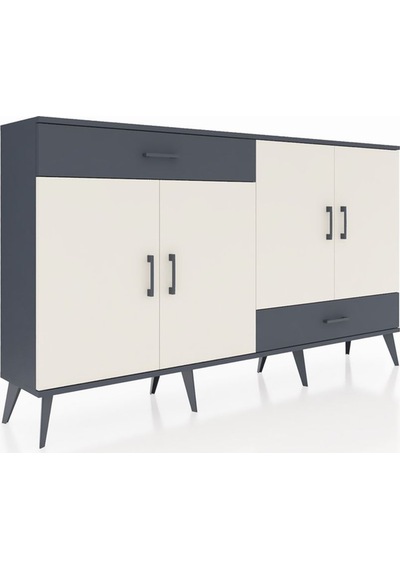 Arges Konsol 5 Raflı 2 Çekmeceli 4 Kapaklı 176x30x99 Antrasit-ayt Antrasit-aytaşı/antrasit Arges Konsol 5 Raflı 2 Çekmeceli 4 Kapaklı 176x30x99 Antrasit-ayt Antrasit-aytaşı/antrasit