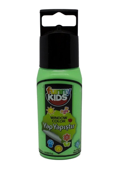 Funny Kids Yap Yapıştır Cam Boyası 60cc - 7526 Neon Yeşil