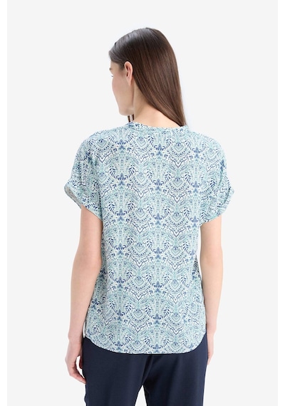 DeFacto Regular Fit Apaş Yaka Desenli Kısa Kollu Gömlek I6173AZ25SMER99