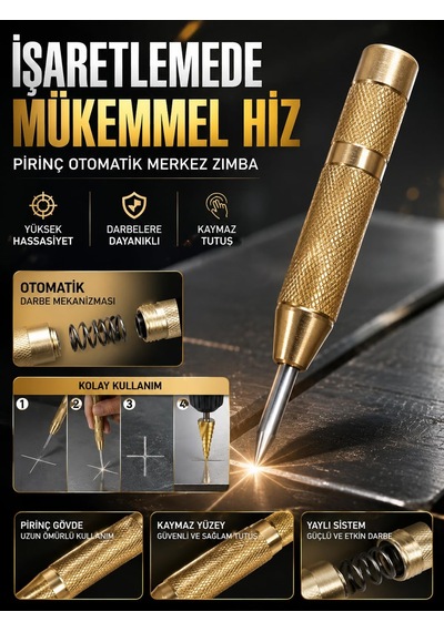 7 Parça Merkezleme Damgalı Kademeli Matkap Ucu Sac Delme Seti Özel Kutulu