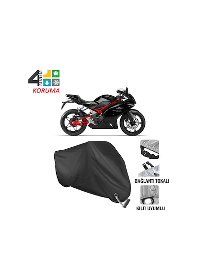 Megelli 250 R Motosiklet Brandası ( Kilit Uyumlu - Siyah
