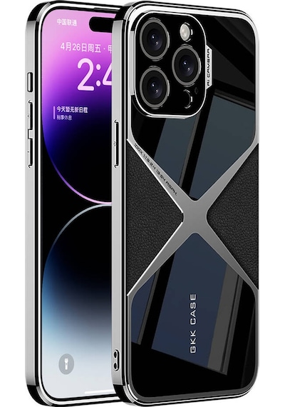 Apple Uyumlu iPhone 14 Pro Kılıf Ultra İnce Kamera Korumalı Pc + Deri Arka Yüzey Zore X-pro Kapak-si Siyah