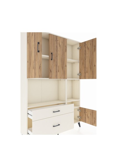 Arges Dolap 7 Raflı 2 Çekmeceli 4 Kapaklı 132x30x195 Aytaşı-ç... Aytaşı