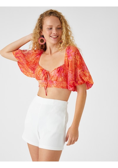 Koton Şahika Ercümen X Koton - Crop Bluz Balon Kollu Bağlama Detaylı Turuncu Desenli 2sak30154ew 2SAK30154EW2D0 Turuncu Koton Şahika Ercümen X Koton - Crop Bluz Balon Kollu Bağlama Detaylı Turuncu Desenli 2sak30154ew 2SAK30154EW2D0 Turuncu