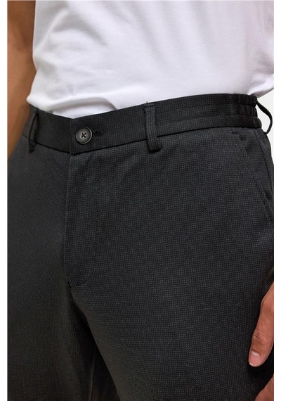 Süvari Siyah Slim Armürlü Jogger Pantolon Siyah