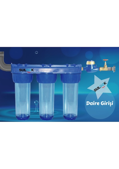 Şebeke Daire Bina Girişi Su Arıtma Sistemi 3Lü Süper Ekonomik Set