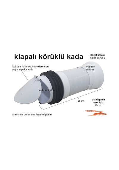 Yaylı Klapa Körüklü Kada Klapası Klozer Gider Tuvalet Gider Klape