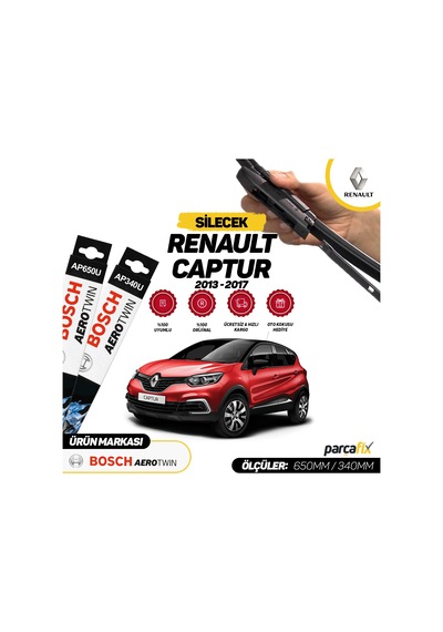 Renault Captur Bosch Aerotwin Plus Silecek Takımı 2013-2017