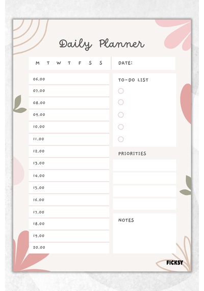 Günlük Planlayıcı - A4 Ebat Yapılacaklar - 30 Yaprak - Daily Planner - 0183 Çok Renkli