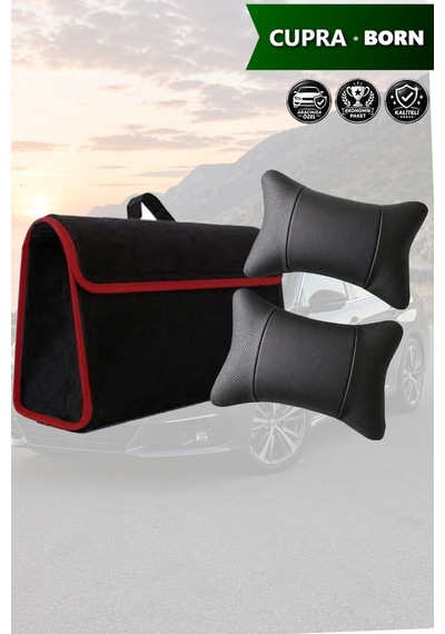 Cupra Born Uyumlu Bagaj Çantası Koltuk Yastığı Siyah Renk Lüks Model