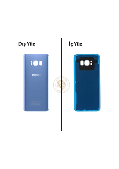 Samsung Galaxy S8 Mavi Renk Arka Kapak Arka Cam Batarya Kapağı Pil Kapağı Lazer Kesim Back Cover Galaxy S8 Uyumlu