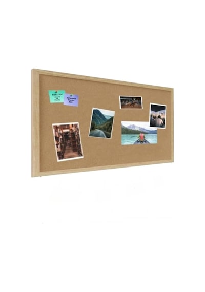 Dekoratif Mantar Pano Ahşap Çerçeve 30x45 Cm 1 Adet Harita Çivisi Hediyeli Duvara Monte Mantar Çerçeve Evde Okulda Diğer