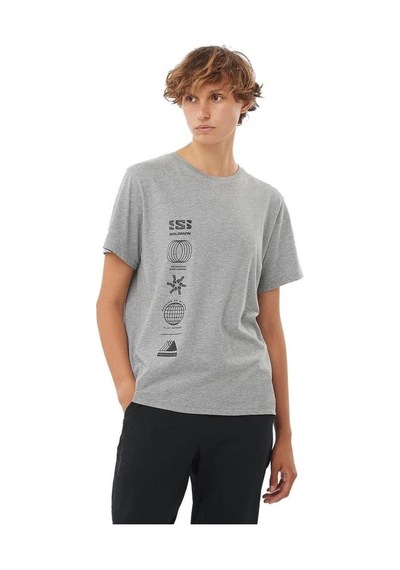 Salomon Logo Combo Ss Tee W Heather Grey T-shırt Lc2232900 001