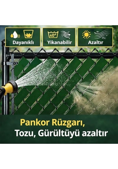 Tel Koruma Kapatma Gizlilik Pvc Çit Şeridi 50 Metre 5cm Yeşil