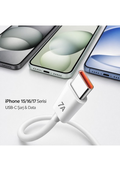 Bowie 120w 7a Usb-c Hızlı Şarj Data Kablosu İphone 15 İphone 16 İphone 17 Serisi
