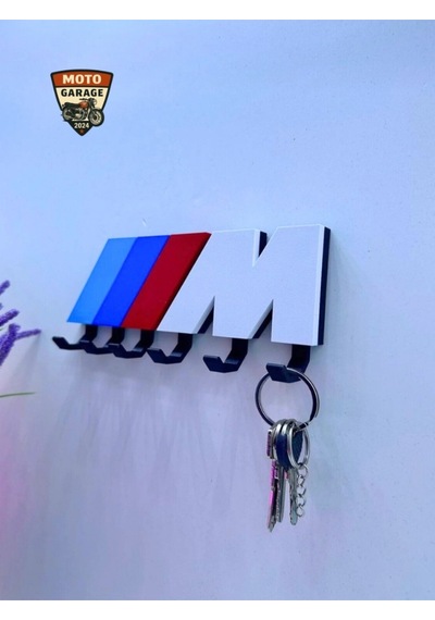 Bmw M Sport Logolu Anahtarlık Askısı 3d - 5 Askılı Dekoratif Motorcu Askısı - 13 Cm