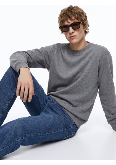 Limon Gri Erkek Relaxed Sweatshirt L6wm-swt9518