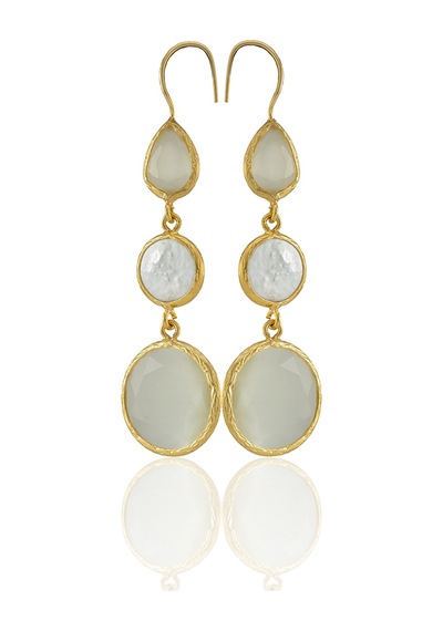 Kadir Jewellery 22 Ayar Altın Kaplama Kadın İnci Küpe -el İşçiliği Ve Hipoalerjenik Küpe Beyaz