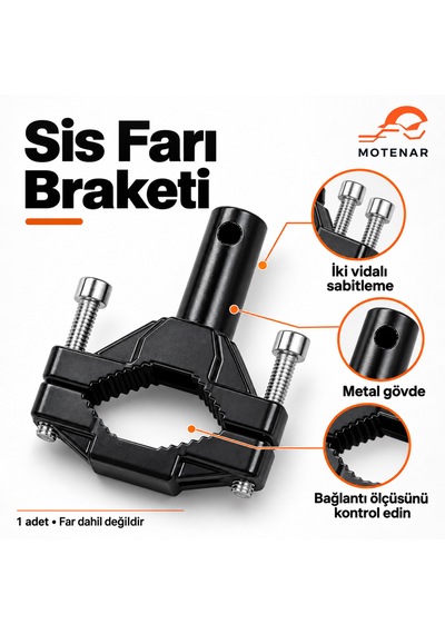 Motenar Motosiklet Sis Farı Braketi Montaj Ayağı 1 Adet