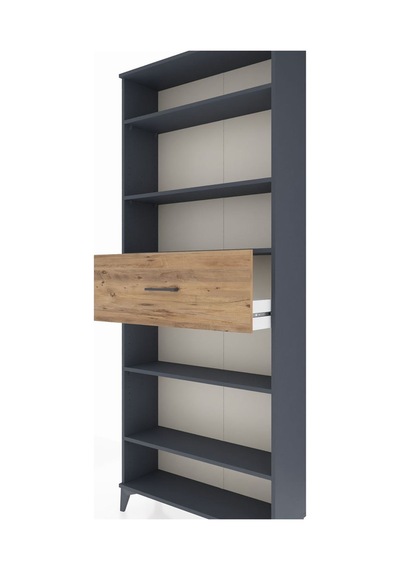Arges Dolap 5 Raflı Tek Çekmeceli 88x30x221 Antrasit-çam Antrasit