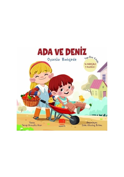 Ada ve Deniz Oyunlu Bahçede - Yapboz Kitabı - 16 Parçalı 7 Puzzle! - Serap Armutlu Acar - Uçan Fil