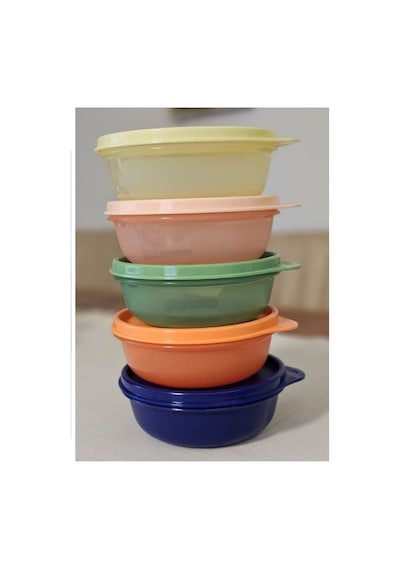 Şeker 300 Ml Buzdolabı Saklama Ve Servis Kabı 5 Li Set 5 Renk Yeni Çok Renkli