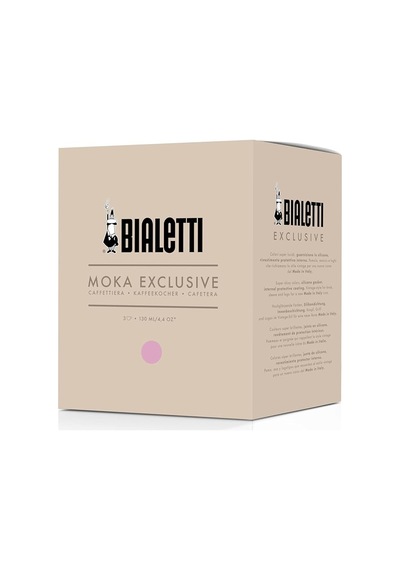 Bialetti - Exclusive: 3 Cups Ocak Üstü Espresso Pişirici - 130ml - Pembe Renk - Alüminyum Gövde Sku: Smg8690010219916