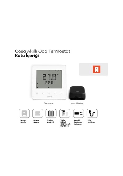 Akıllı Oda Termostatı Kablosuz Kombi Kontrolü V5 Beyaz Diğer
