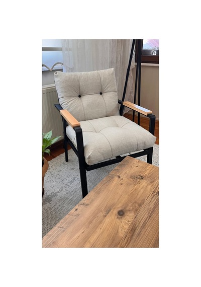 Green Garden Gökçe,balkon, Bahçe,teras,cafe - Salon - Metal Kanepe Koltuk Takımı - 2+1+1 + Sehpa Krem