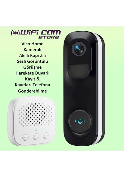 2k Kamera Wifi Akıllı Kapı Zili Geniş Açı Lens