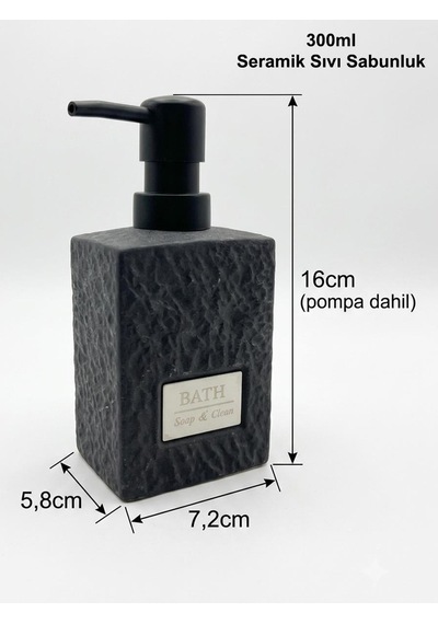 Stoneware Sıvı Sabunluk Mat Siyah 48972