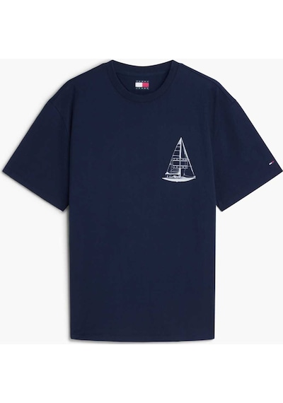 Tommy Hilfiger Tjm Rlx Saılboat Ss Tee Erkek Mavi T-shirt - Dm0dm23184