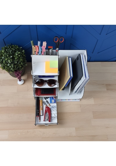 Focus Hexa Çekmeceli A4 Evrak Rafı Masaüstü Organizer Beyaz Renk