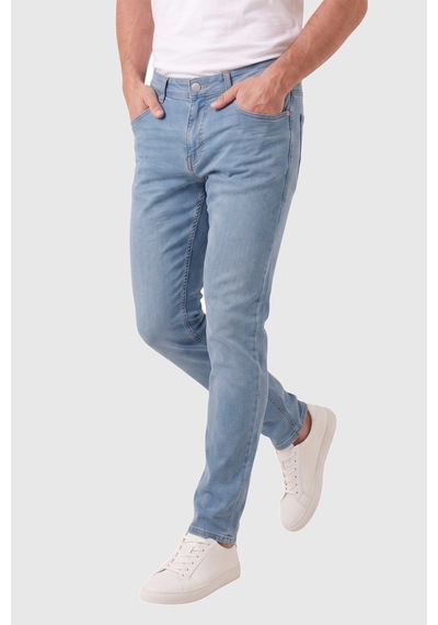 Deepsea Erkek Slim Fit Dar Kesim Likralı Mavi Kot Pantolon Dar Paça Pamuklu Esnek Jean 2608304