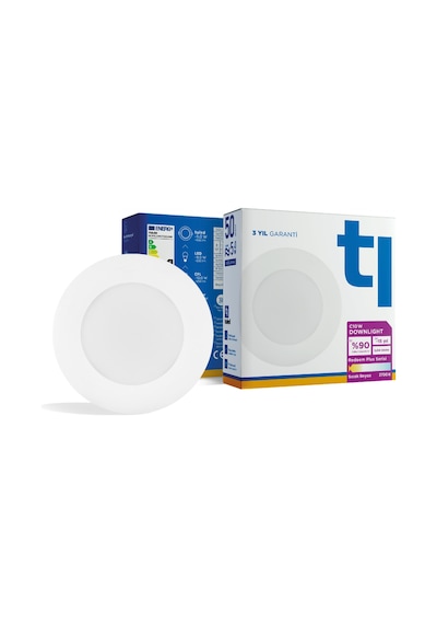 Redeem Plus C10W Downlight, Titreşimsiz, Göz Konforu, 650 Lümen, Sıcak Beyaz, 2700 Kelvin Beyaz